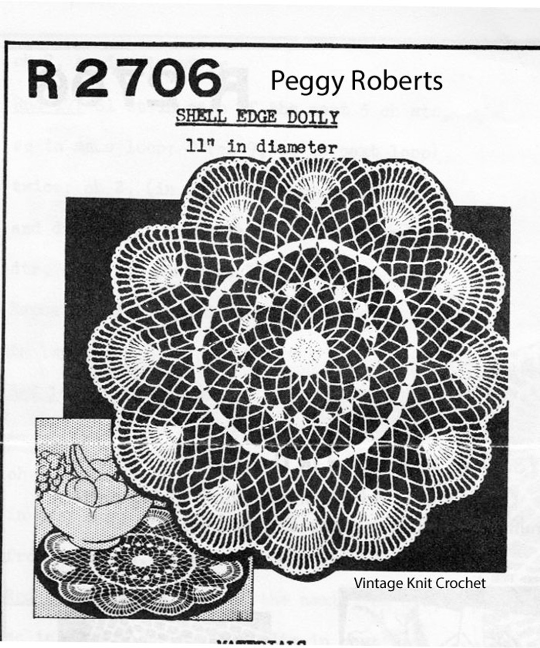 Crochet Shell Border Doily pattern R-2706