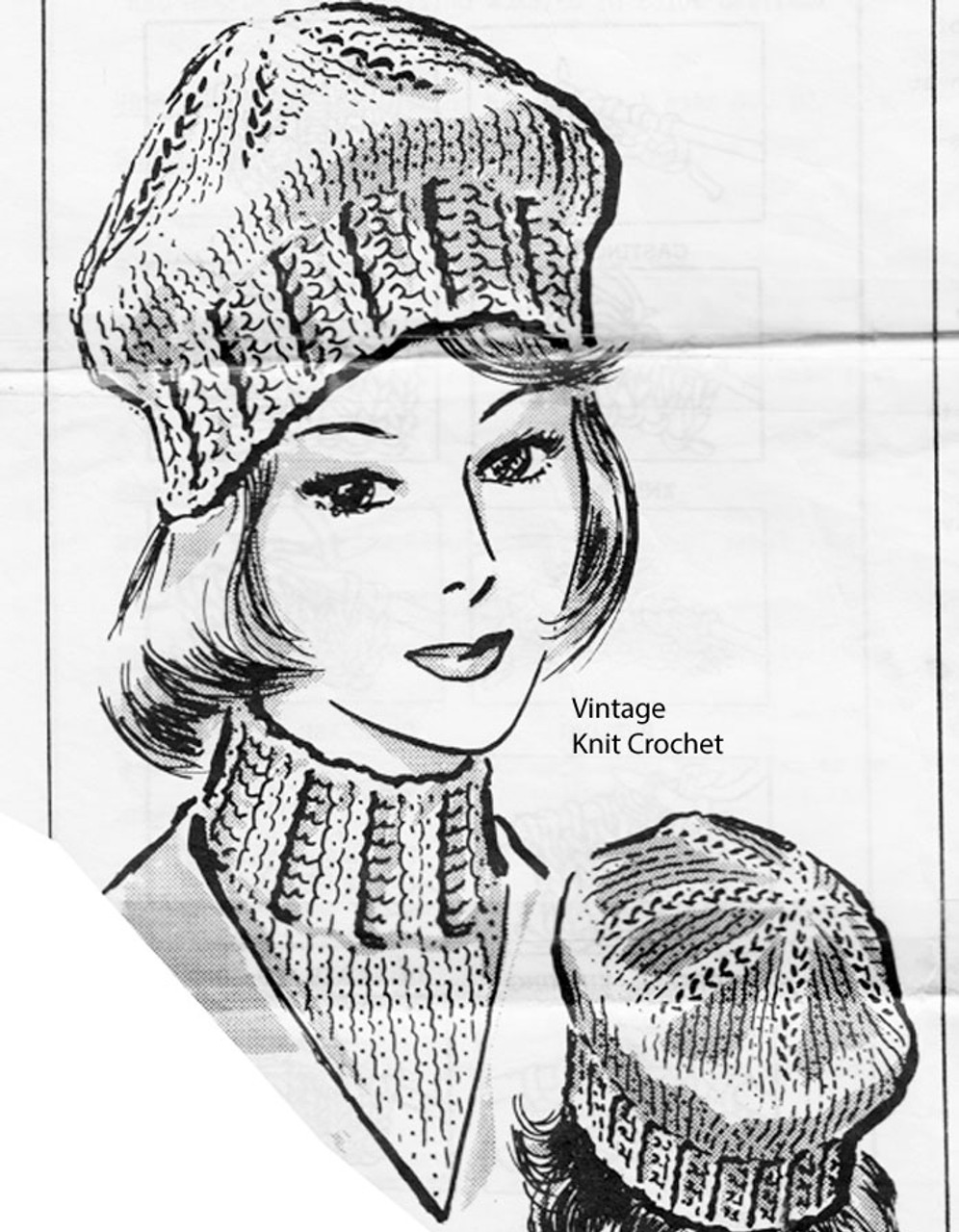 Cap and Dickey Knitting Pattern No 5843