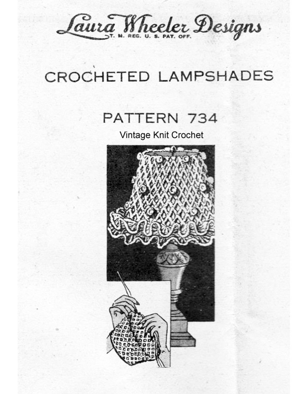 Vintage Crochet Lampshade Pattern Design 734