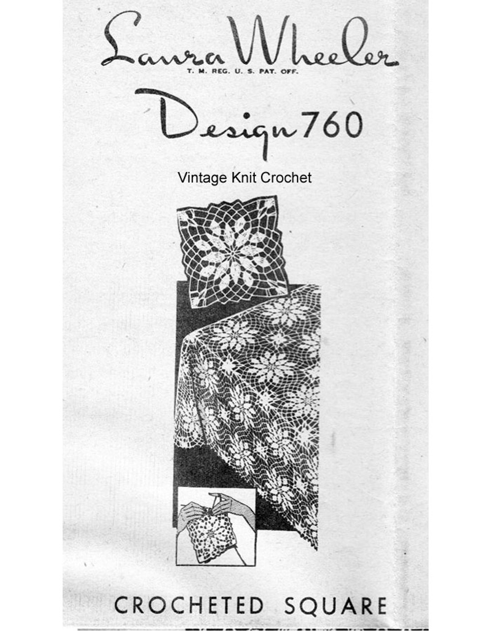 Flower Square Crochet Pattern, Tablecloth, Laura Wheeler 760