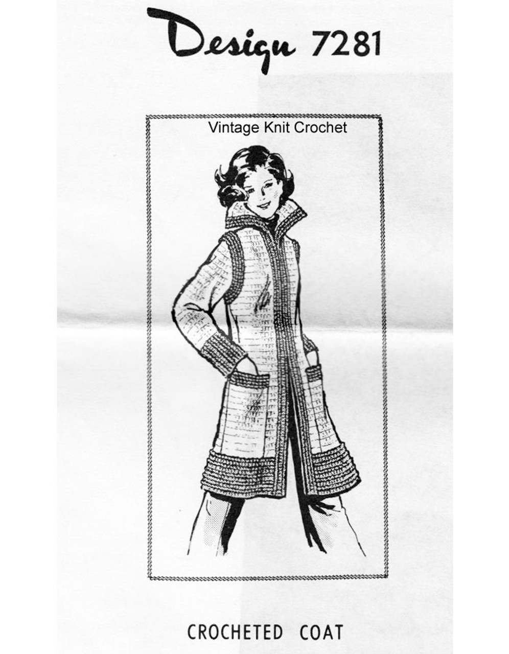 Long Crochet Coat Pattern, Alice Brooks 7281