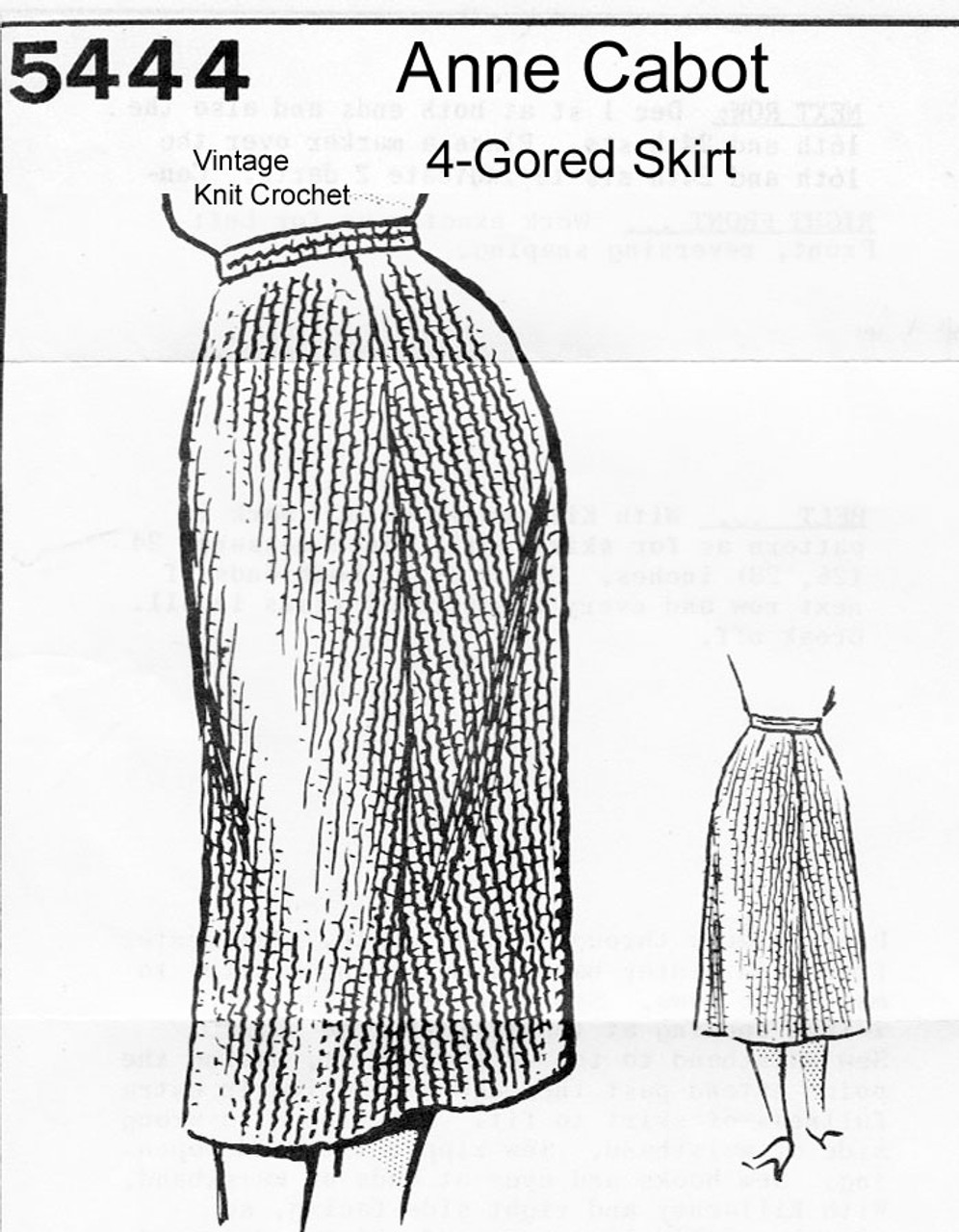 Easy Crochet Straight Skirt Pattern, Anne Cabot 5444