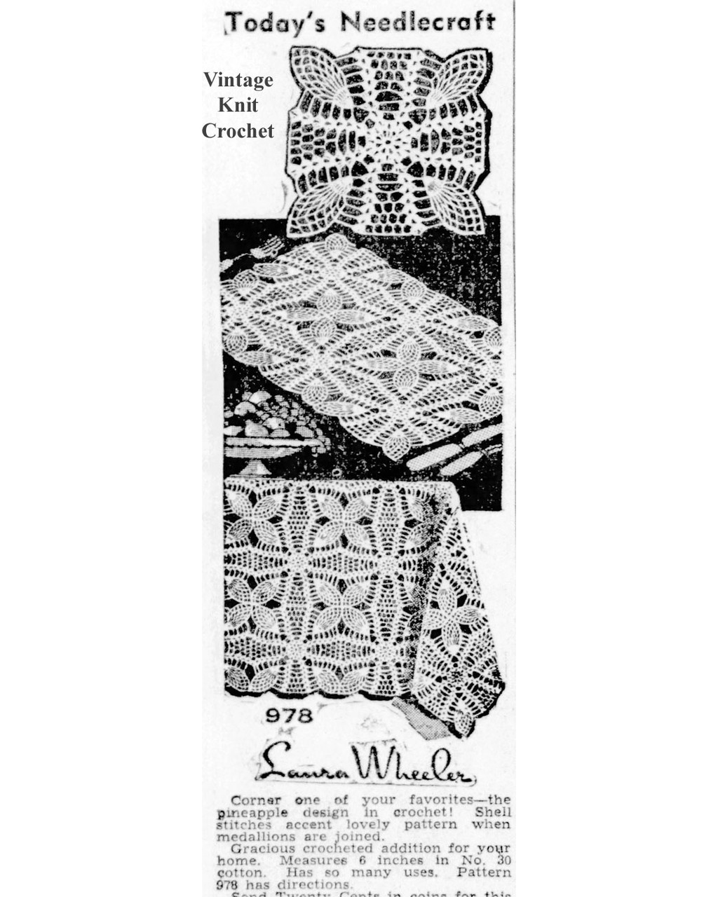 Mail Order Design 980 Crochet Tablecloth Square Newspaper Advertisement