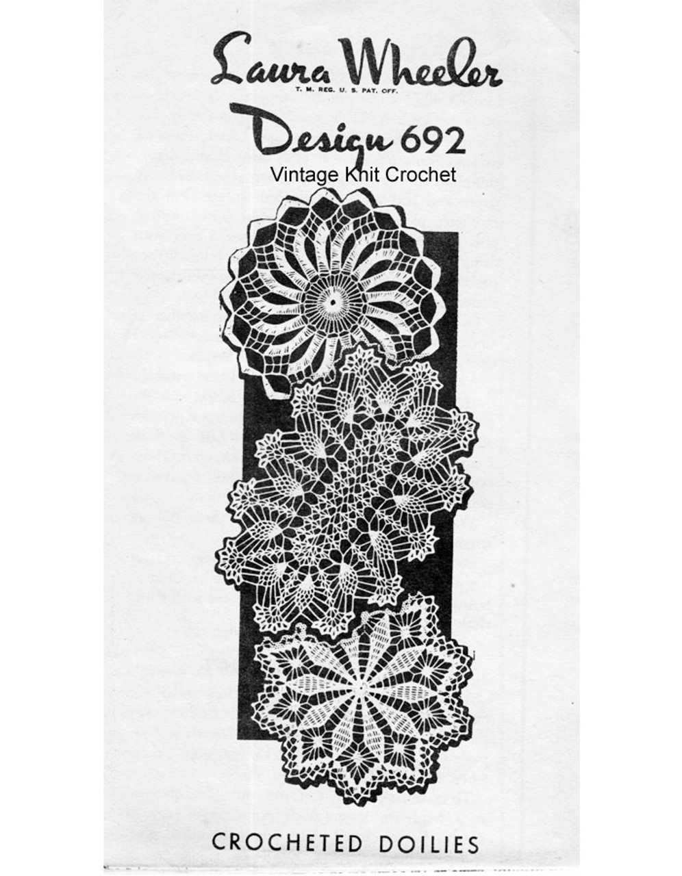 Crochet pinwheel flower doilies pattern laura wheeler 692