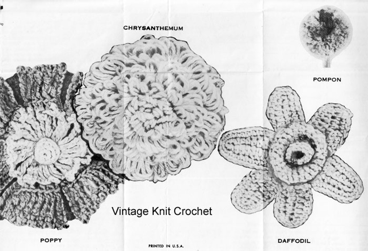 Crochet Flowers, Mum, Illustration, Design 848