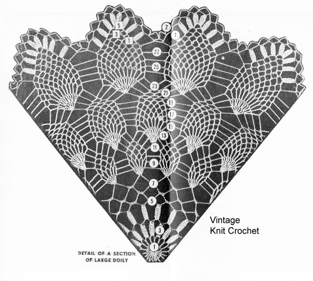 Large Pineapple doily illustration, Design 7336