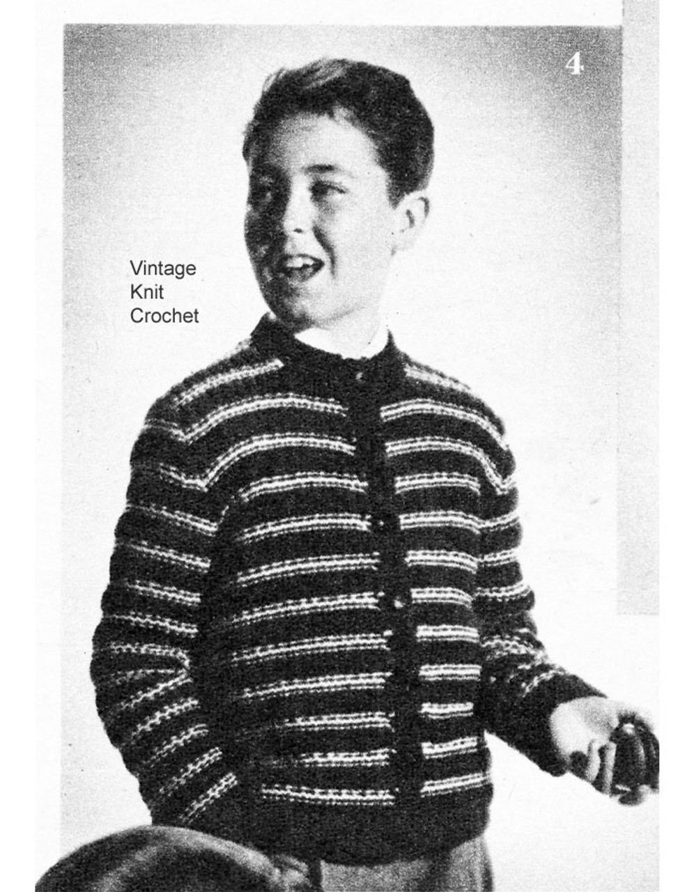 Childs Vintage Stripe Cardigan Pattern 