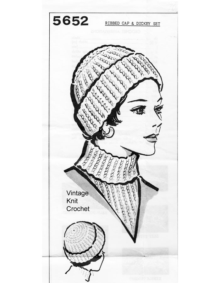 Easy Crochet Beanie Cap Dickey Pattern 