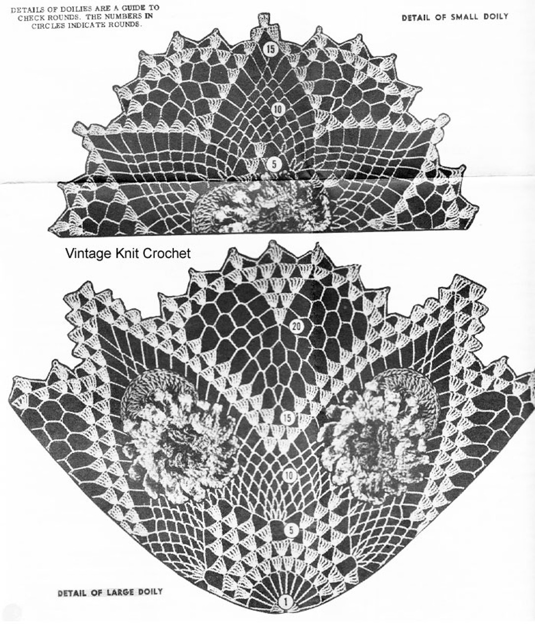 Flower Crochet Doily Pattern Stitch Illustration for Design 587