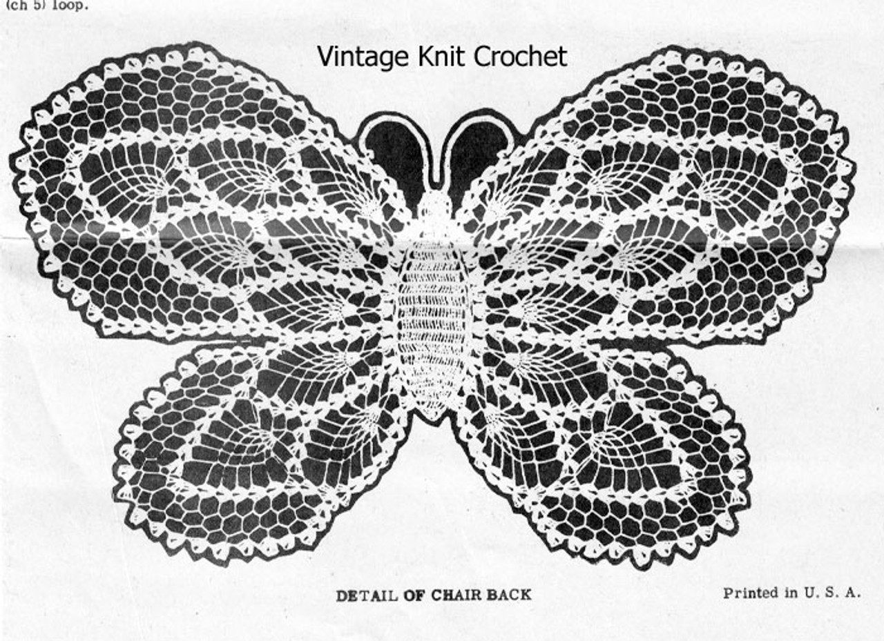 Crochet Butterfly Pattern Illustration for Design 7126