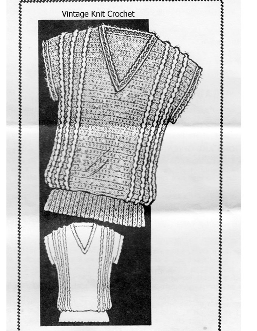 Design 7591, Crochet Pullover Top Pattern