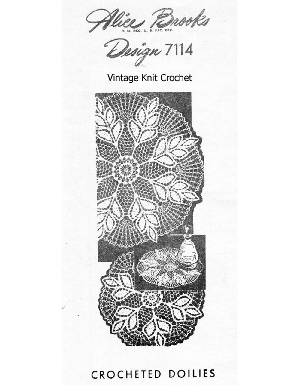 Small Crochet Fern Doily Pattern, Alice Brooks 7114