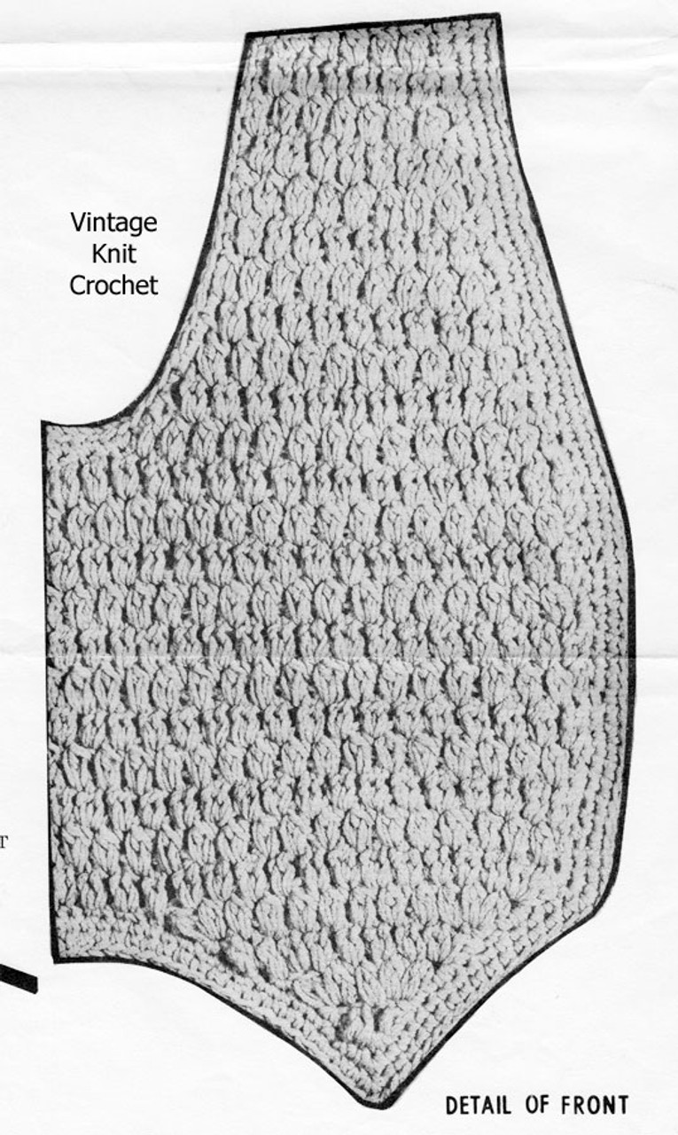 Puff stitch Vest Pattern illustration, Design 7065