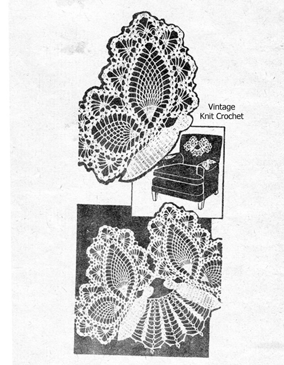 Alice Brooks Crochet Butterfly Chair Set Design 7205