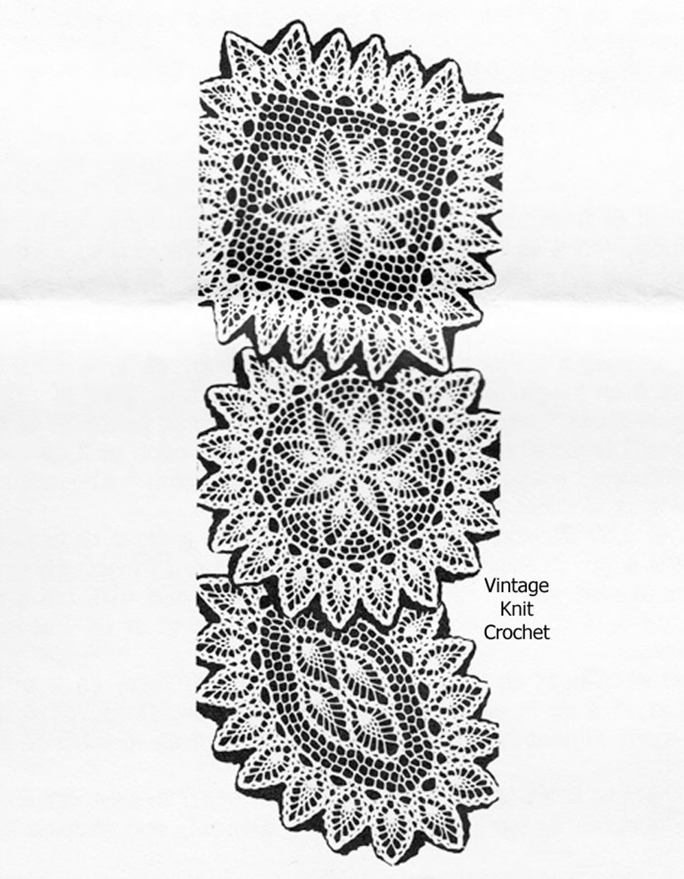 Small pineapple bordered doilies pattern, Alice Brooks 7141