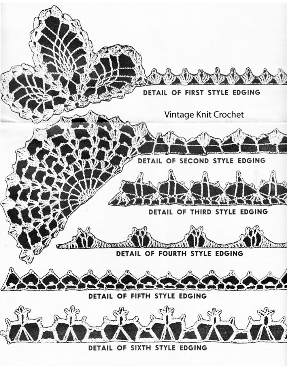 Crochet Edging Corners Pattern No 3119