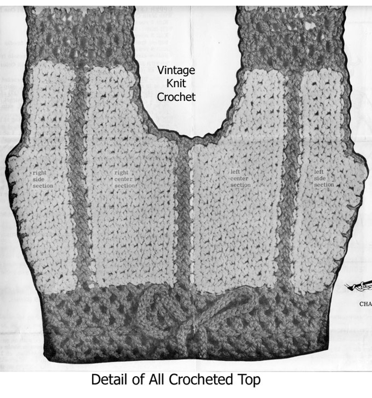 Crochet Pattern stitch illustration for summer top