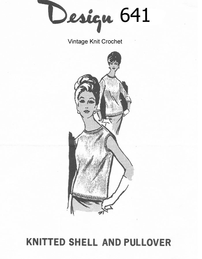 Knitted Top Pattern, Sleeveless Short Long Sleeve, Design 641
