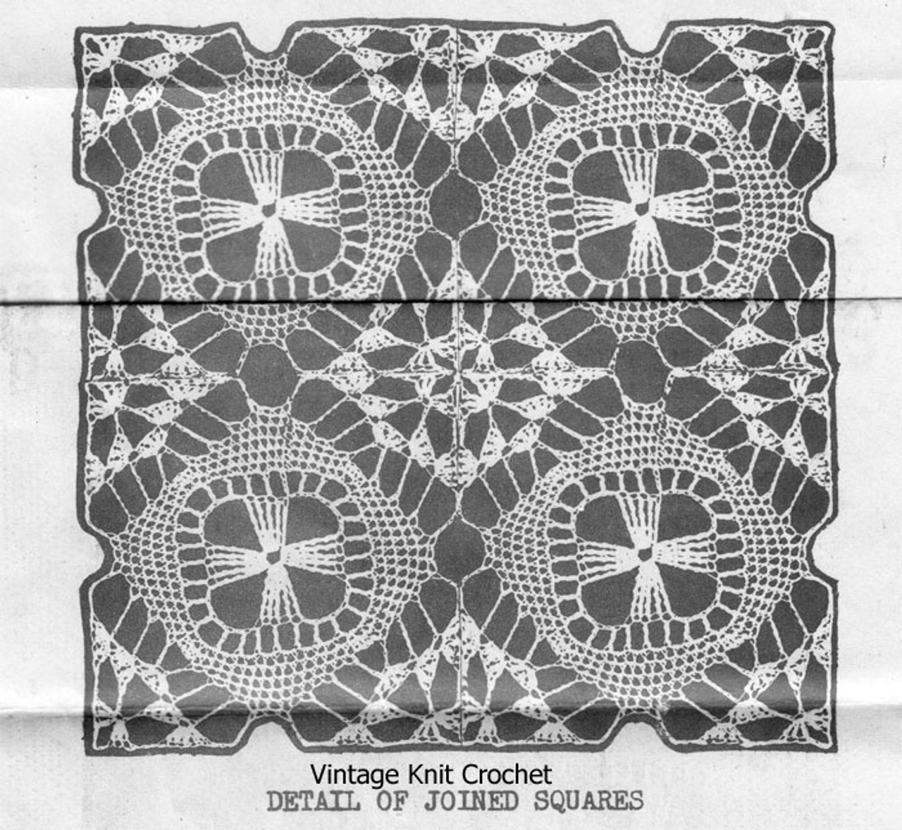 Crochet Tablecloth Pattern Squares Illustration, Alice Brooks 6327
