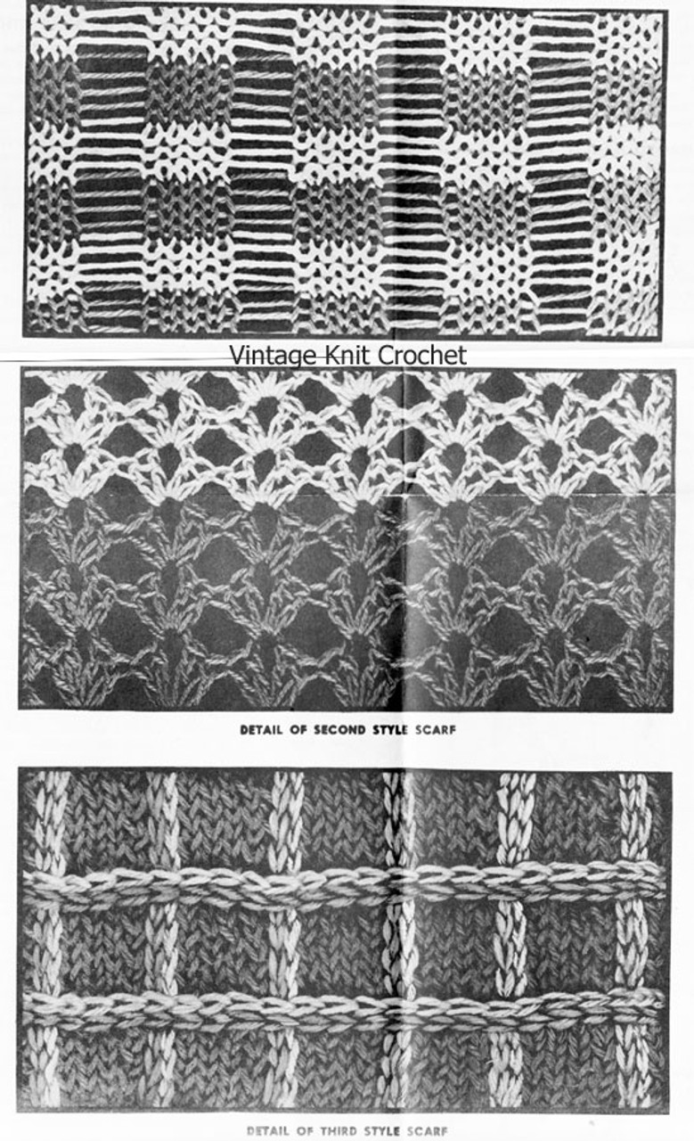 Jiffy Crochet Scarf Pattern Illustrations for Design 609