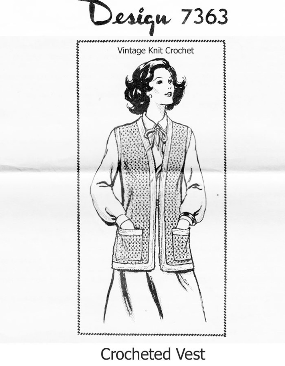 Crochet Plus Size Vest Pattern, Mail Order Design 7363