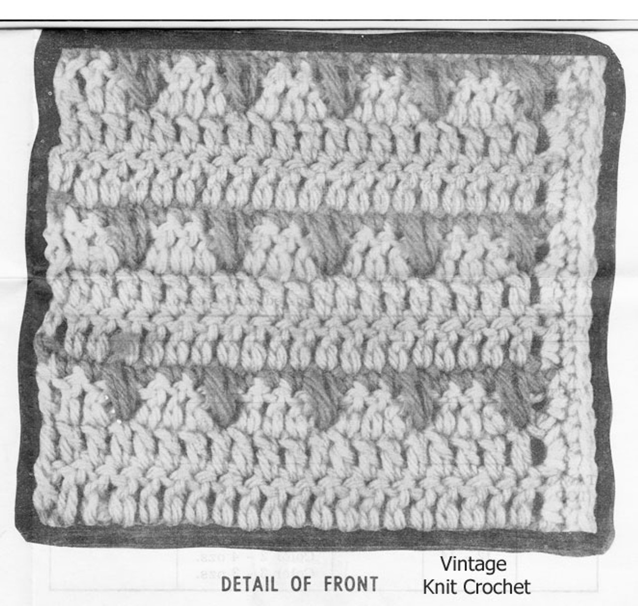 Childs Knitted Top Pattern Stitch Detail for Design 534