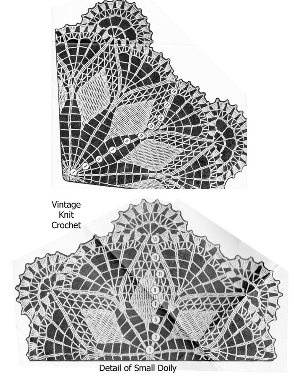 Crochet Pineapple Doily Pattern illustration, Design 7138