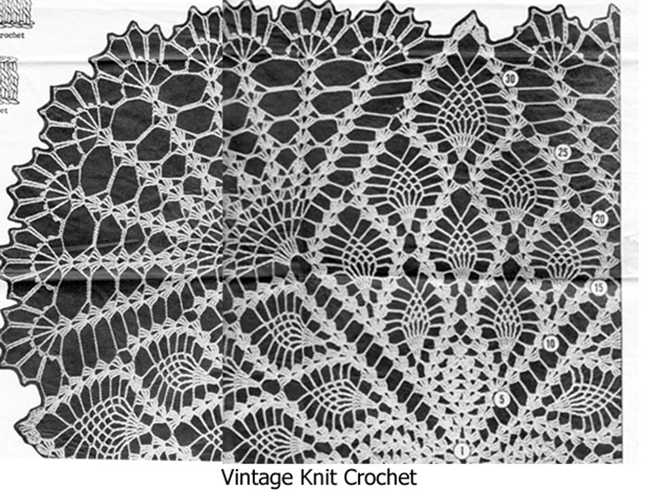 Pineapple Cloth Crochet Pattern Stitch Illustration Design 530