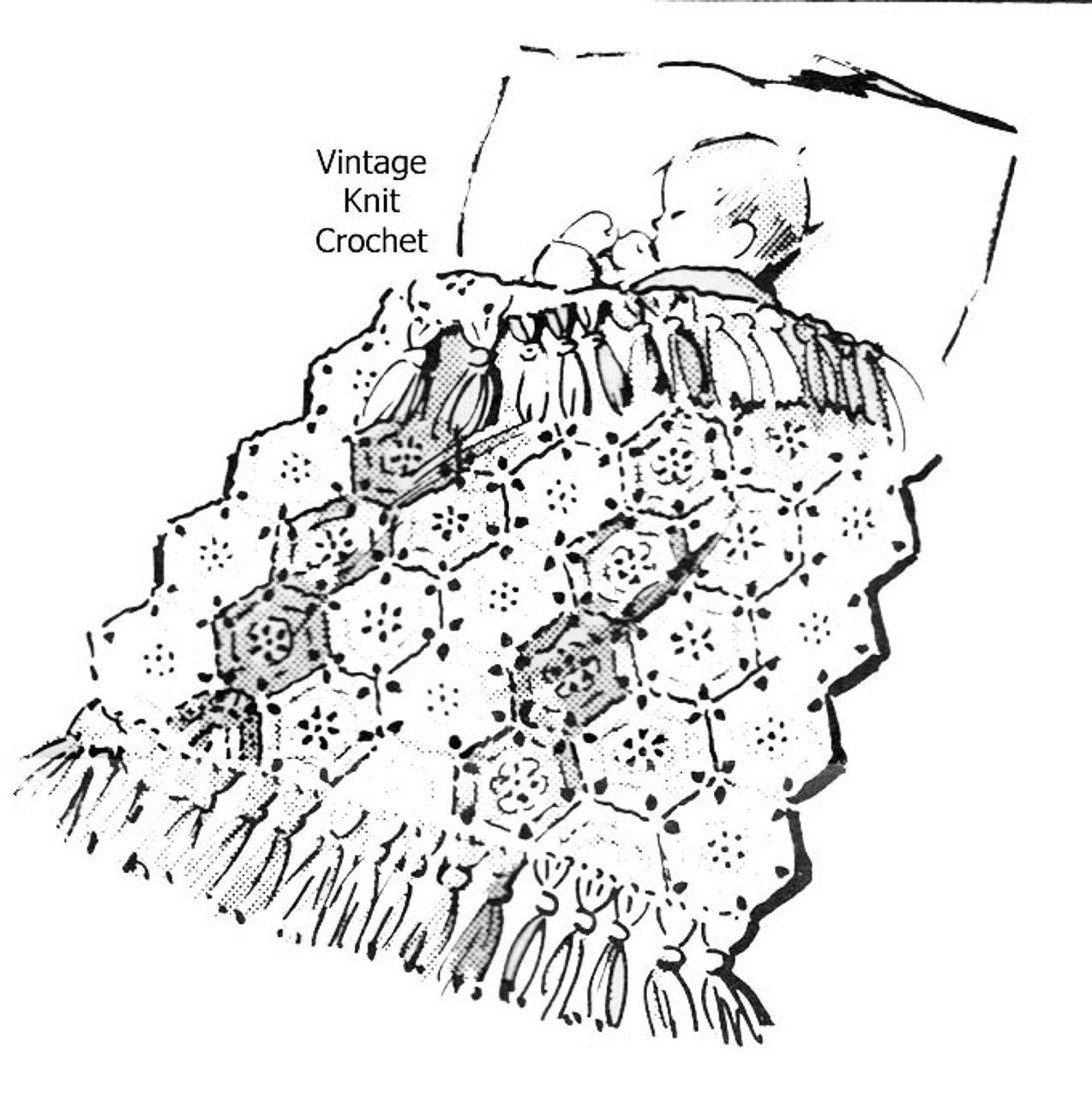 Crochet Medallion Baby Blanket Pattern, Mail Order 5845
