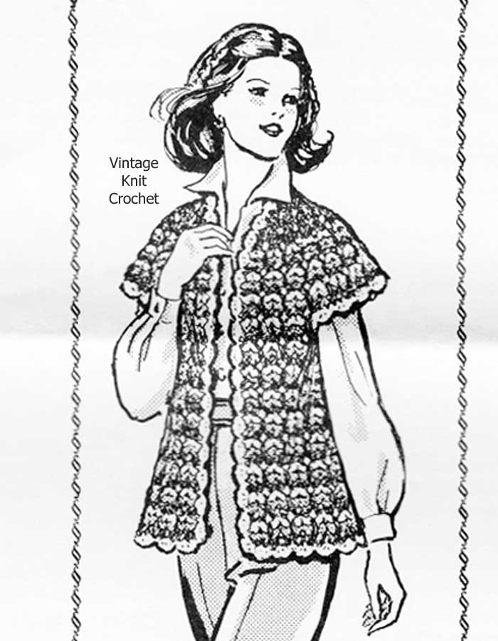 Crochet Vest Pattern, cap sleeve in 