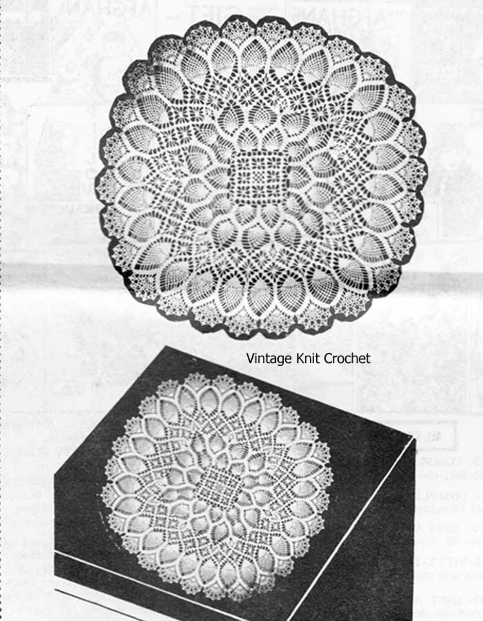 Large Pineapple Crochet Doily Pattern, Mail Order 941