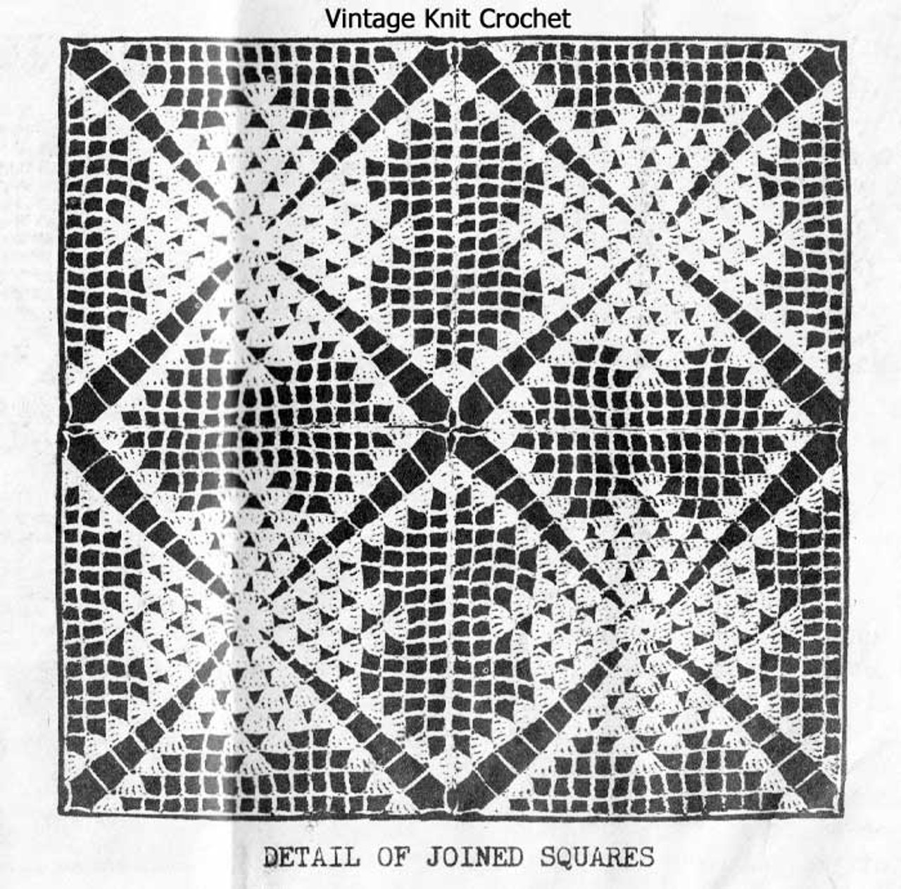 Crochet Diamond Squares Bedspread pattern, Laura Wheeler 2361