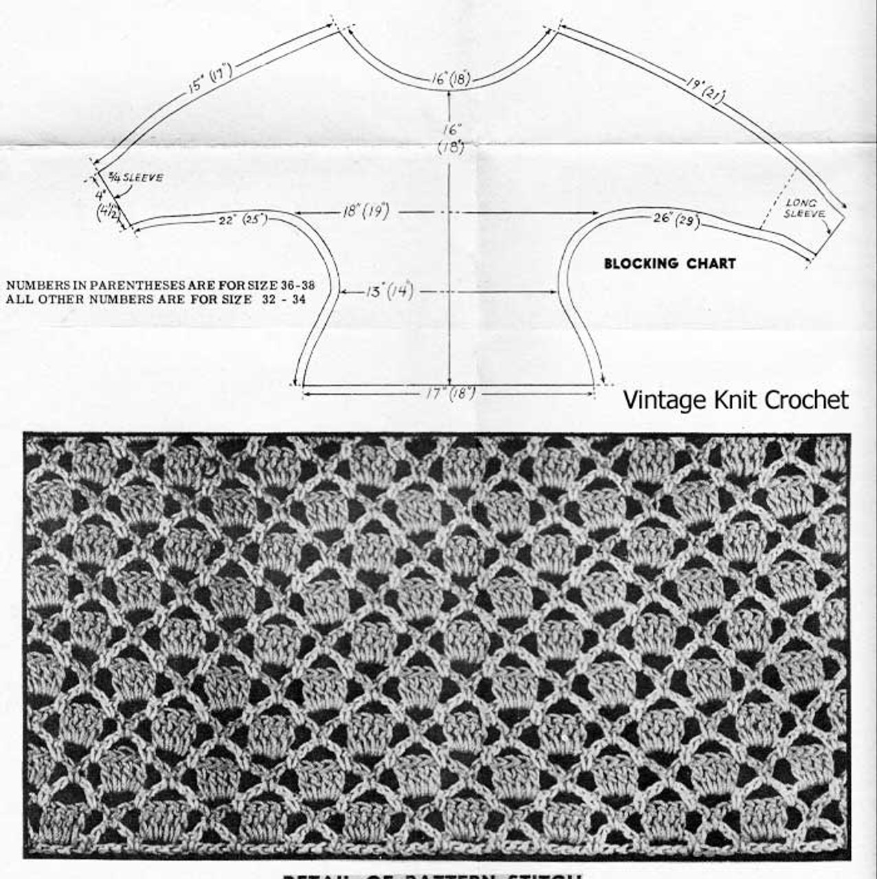 Double Crochet Pattern Stitch Illustration for Blouse