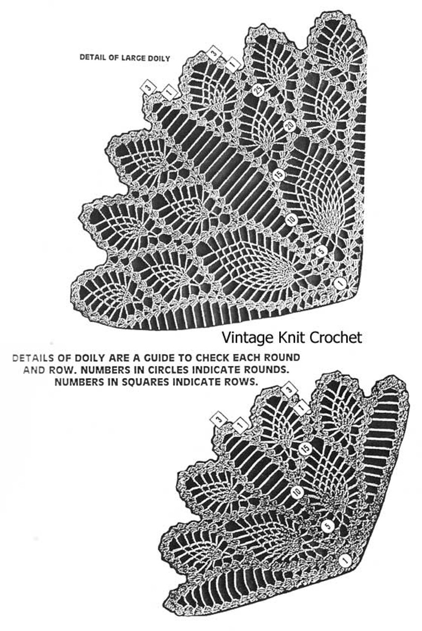 Pineapple Doily Pattern Stitch Illustration, Design 904