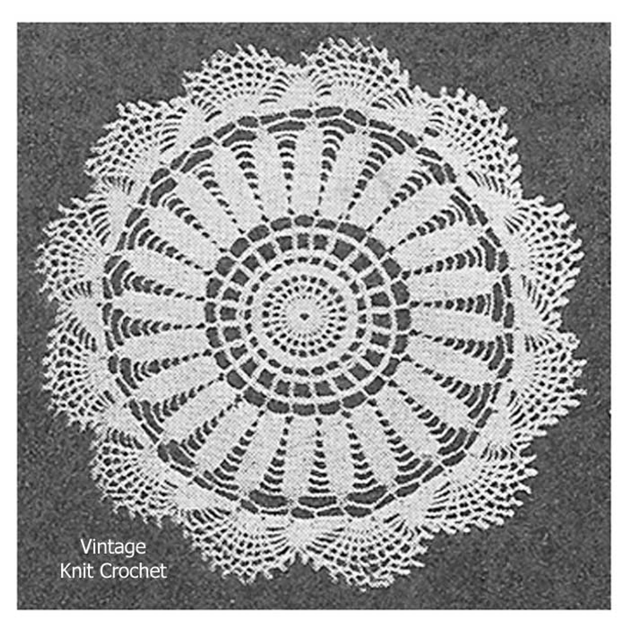 Crochet Wheel Doily Pattern, 11 inches