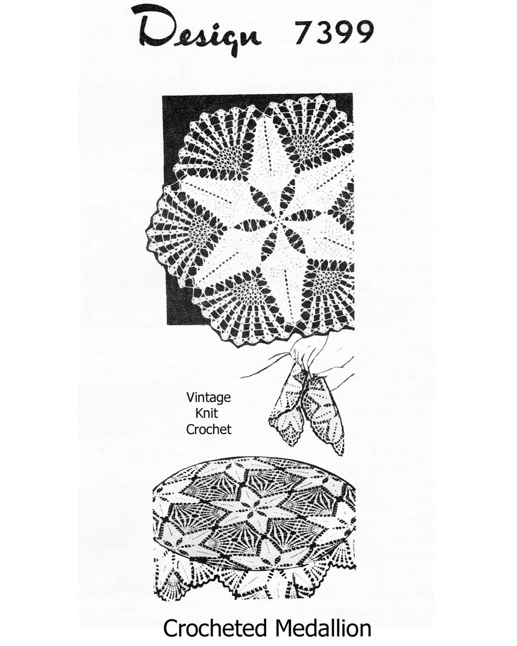 Large Crochet Hexagon Star Medallion Pattern Design 7399