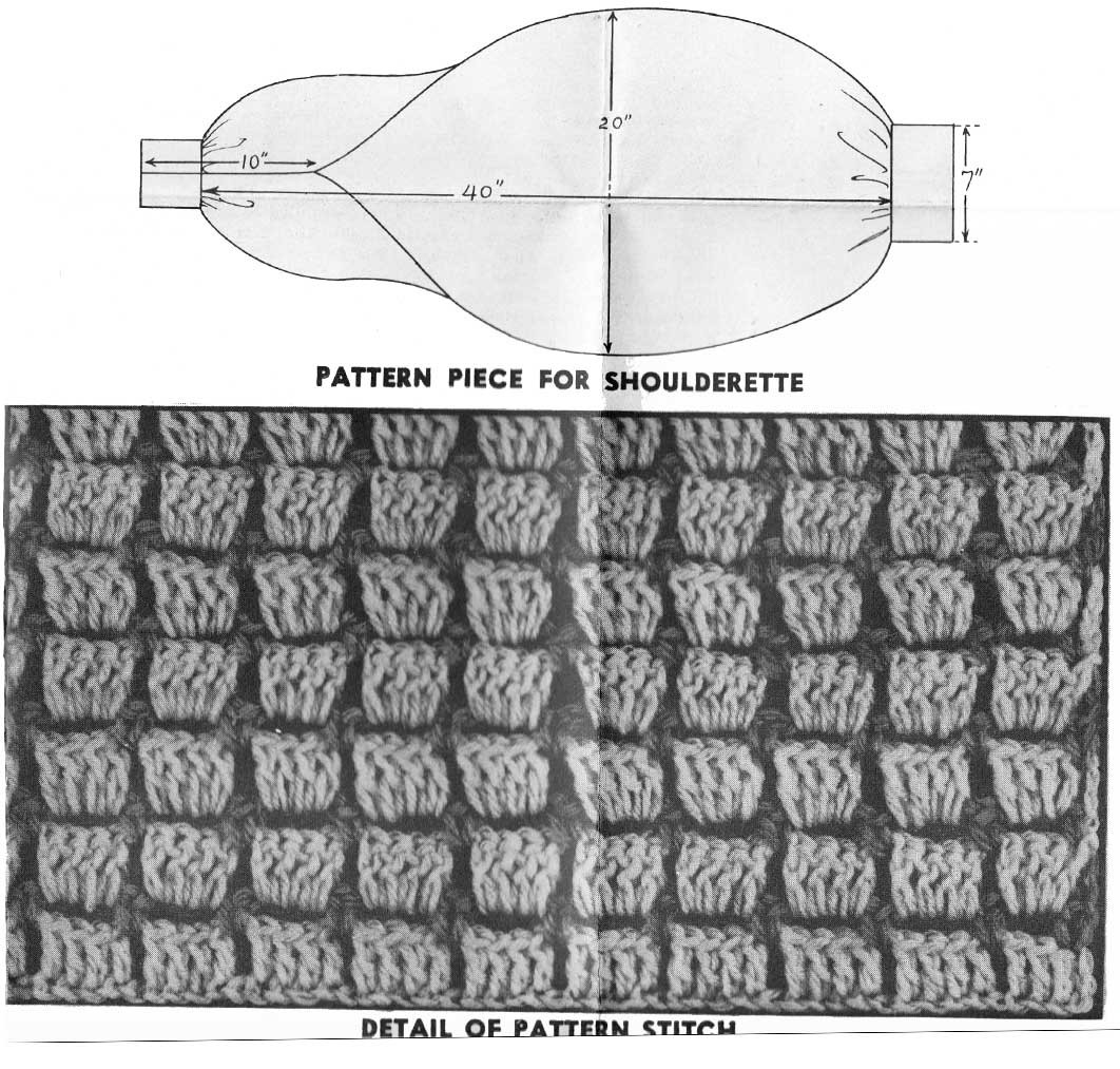 Easy crochet shoulderette stole pattern Mail Order Design 7122
