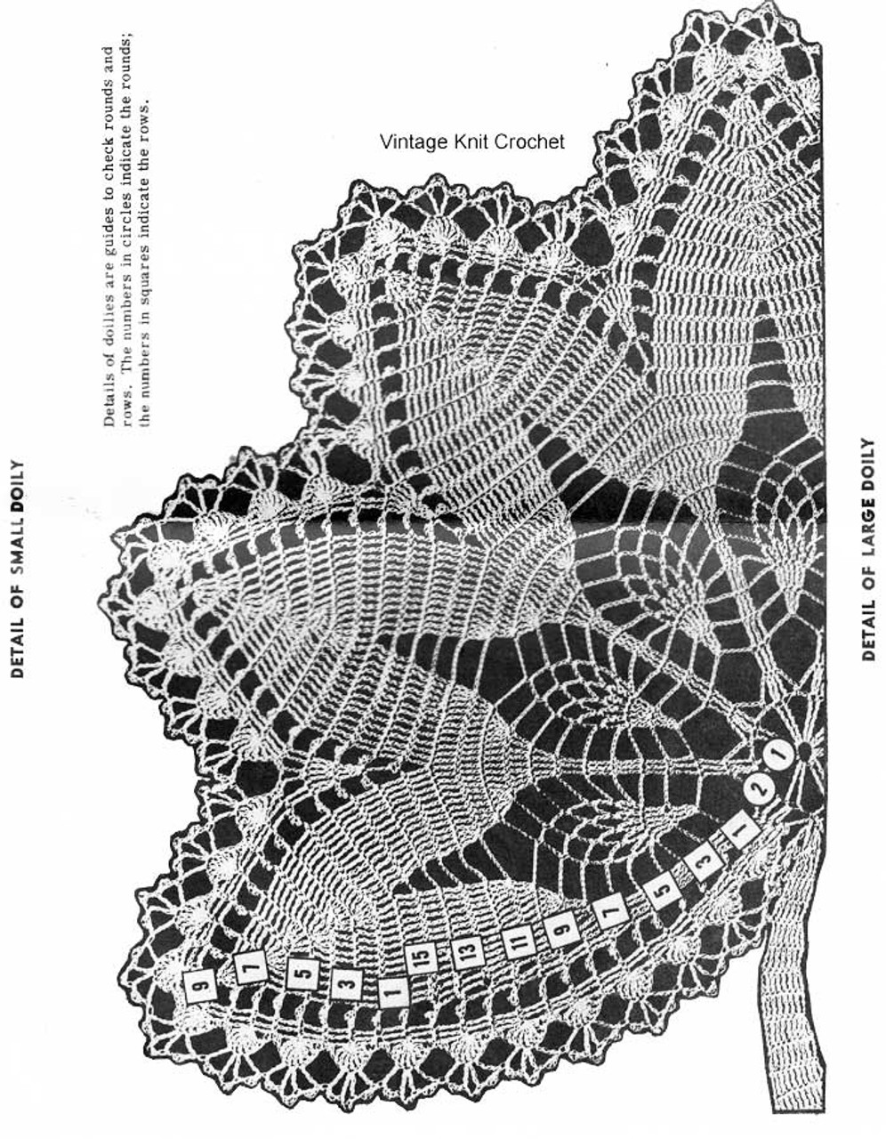 Crochet Leaf Doily Pattern Stitch Illustration