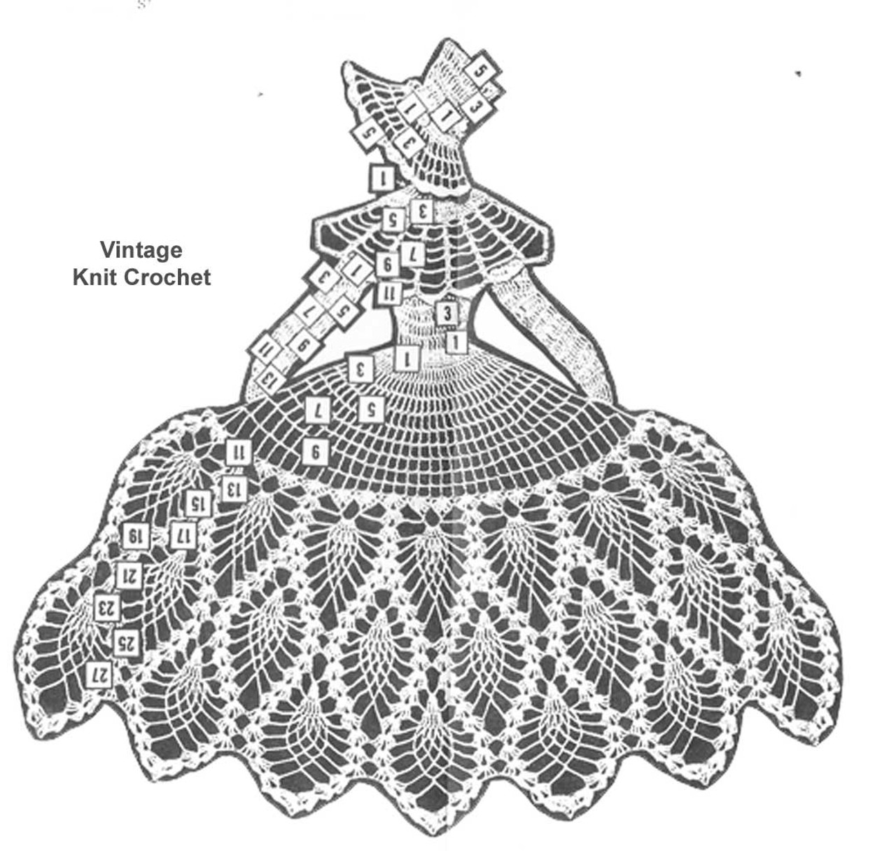 Old Fashioned Girl Pattern Stitch Illustration Design 7348