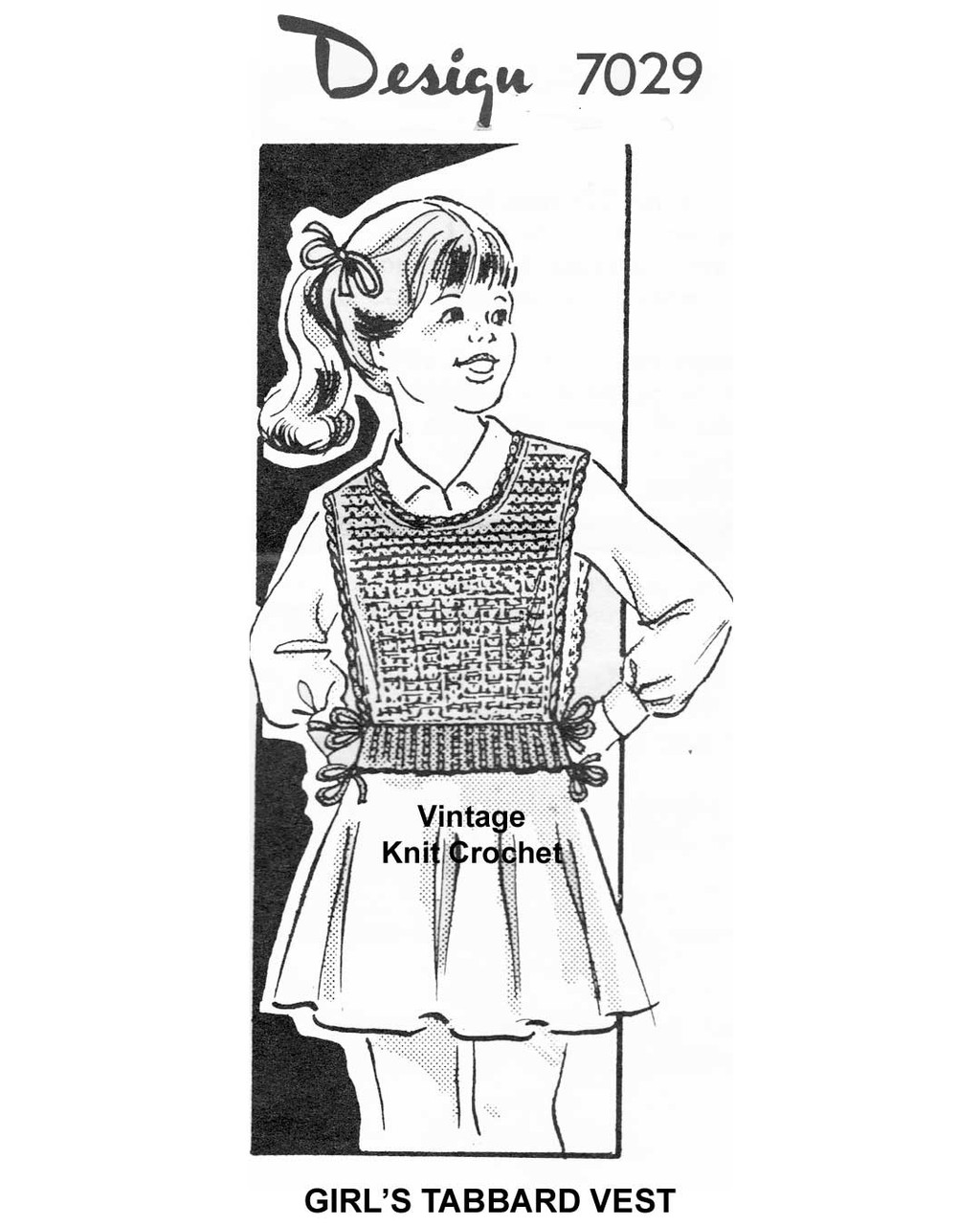 Girls Vest Crochet Pattern Tabard Design 7029