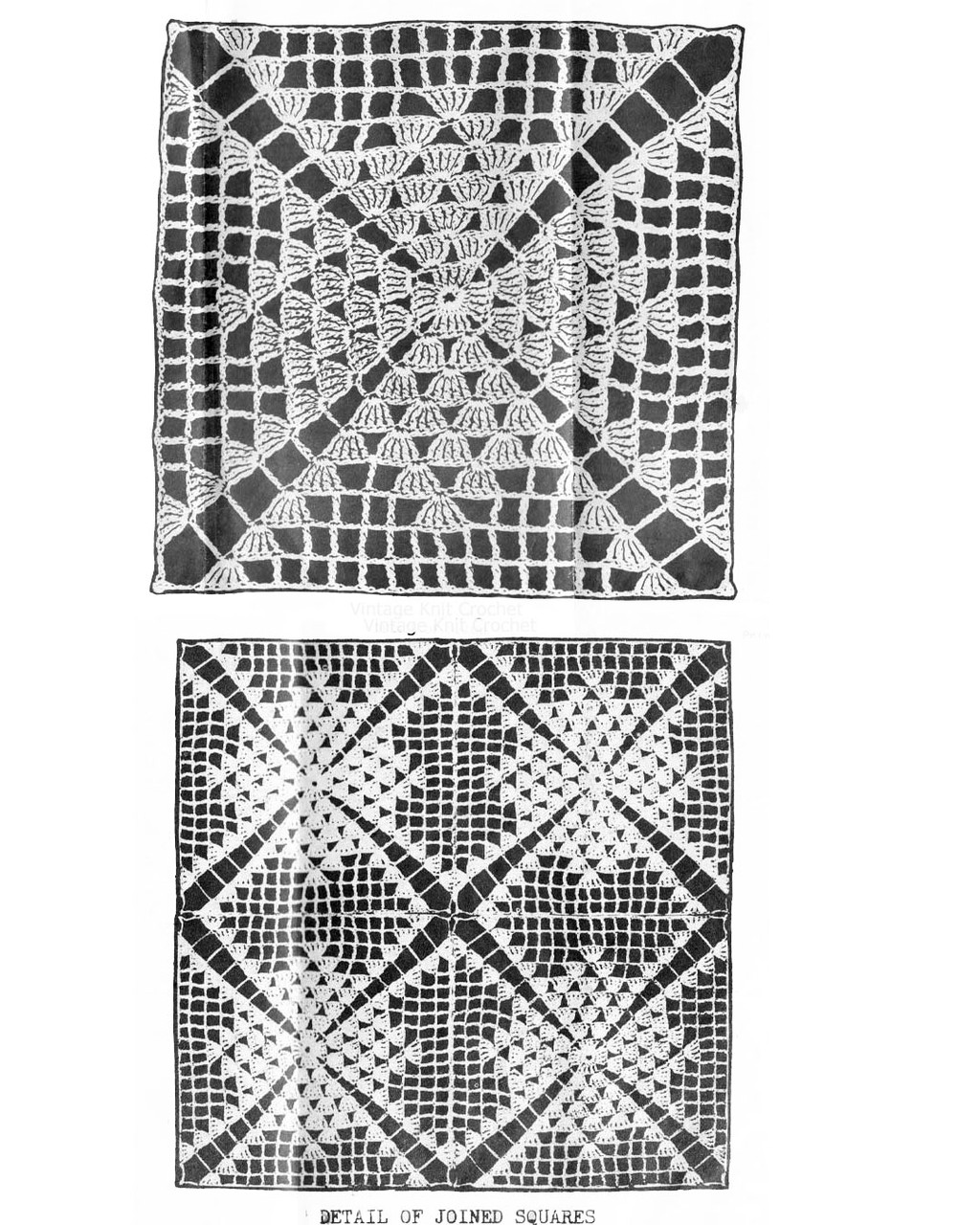 Crochet Colonial Square Pattern Illustration Design 395