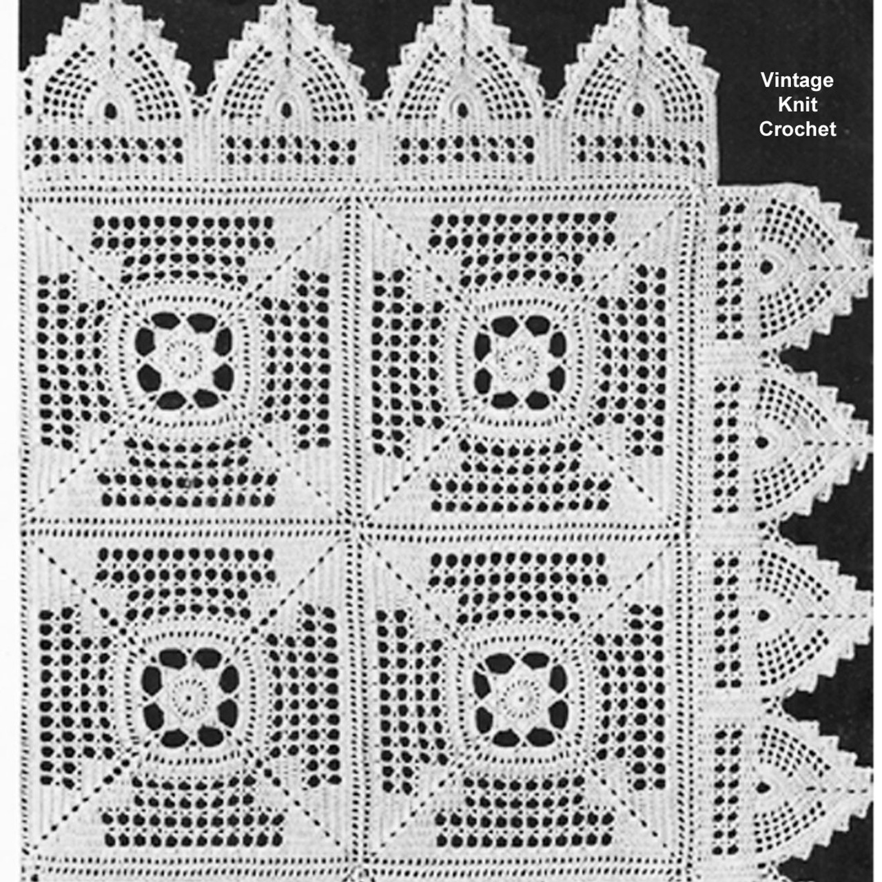 Crochet Victorian Squares Bedspread Pattern, Meadow Daisy