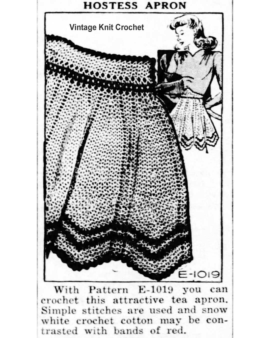 Peggy Roberts 1019 Crocheted Apron Newspaper Advertisement