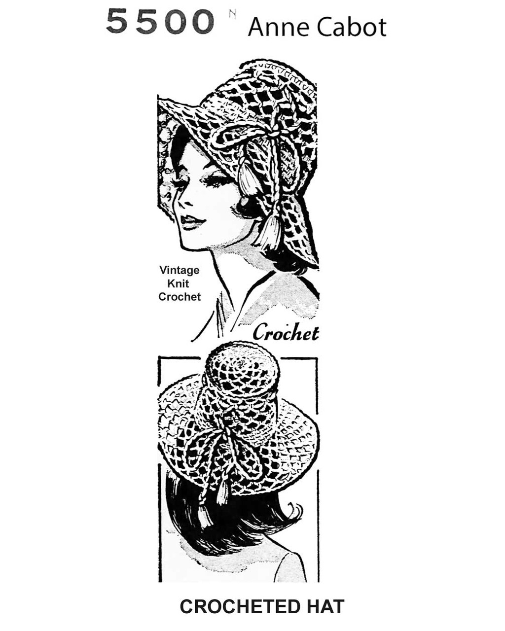 Easy Crochet Brimmed Hat Pattern No 5500