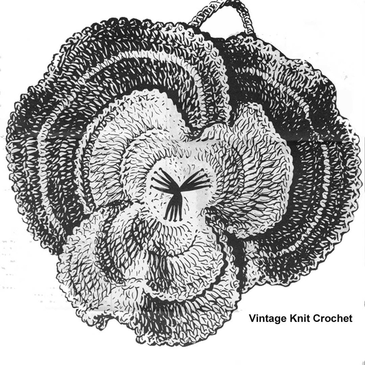 Pansy Potholder Crochet Pattern Illustration