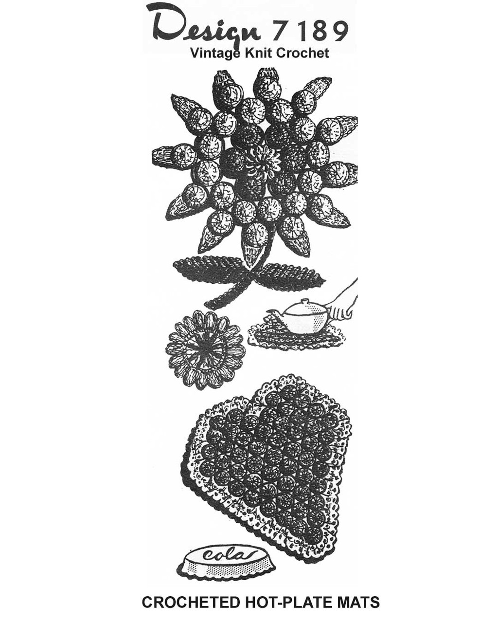 Vintage Crochet Bottle Cap Mats Pattern 