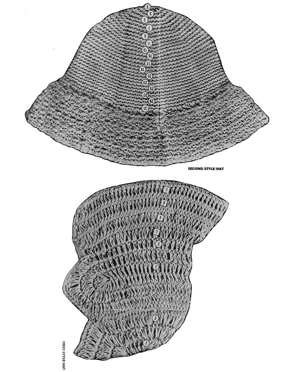 Crocheted Girls Bonnet  Hat Pattern Design 3181