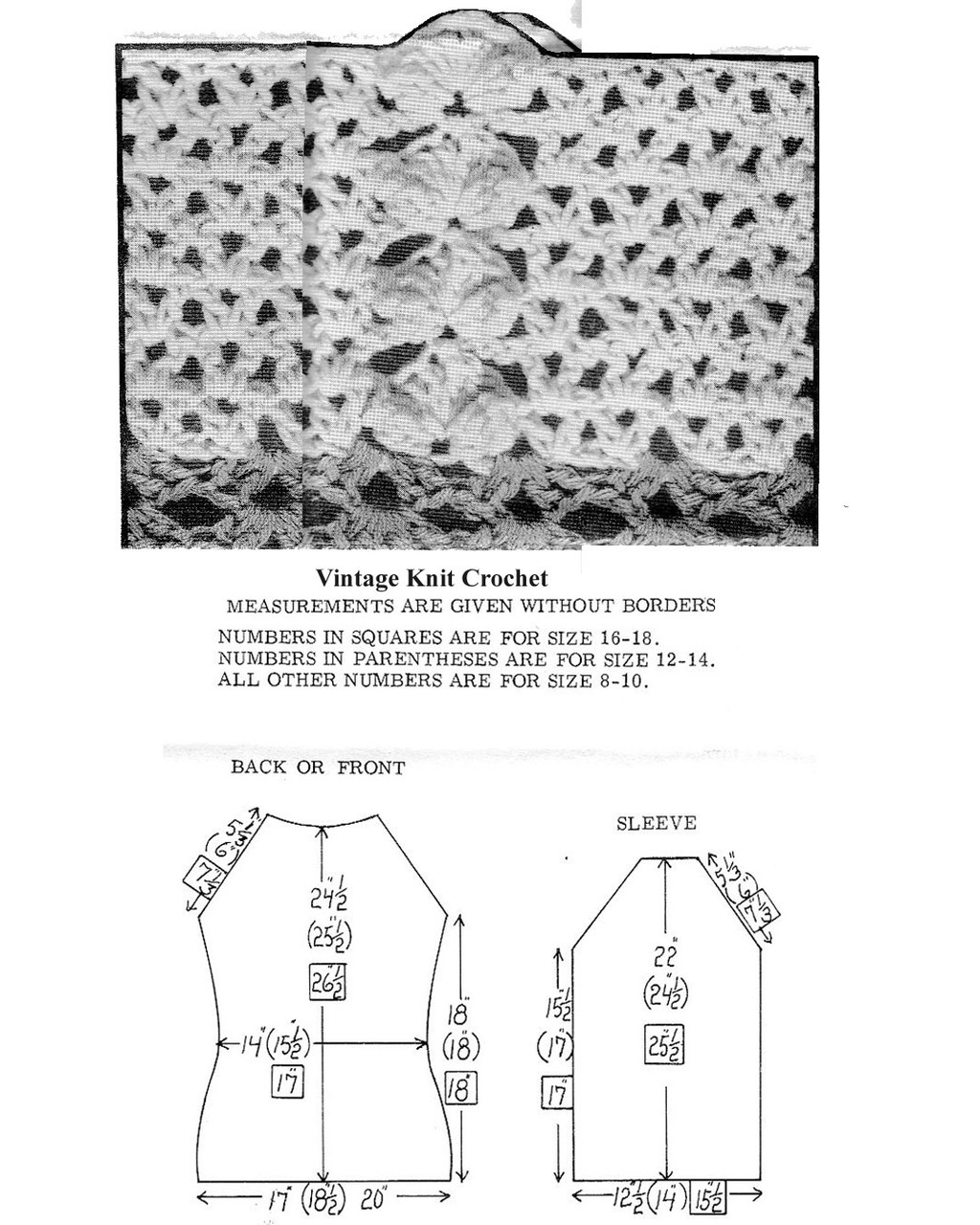 Crochet Tunic Pattern Stitch Illustration