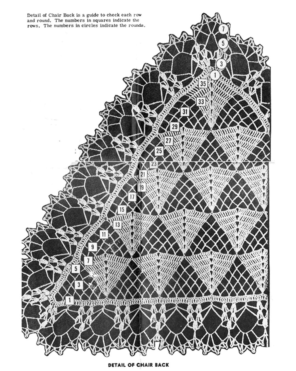 Triangle Doily Crochet pattern Illustration, Mail Order No 3195