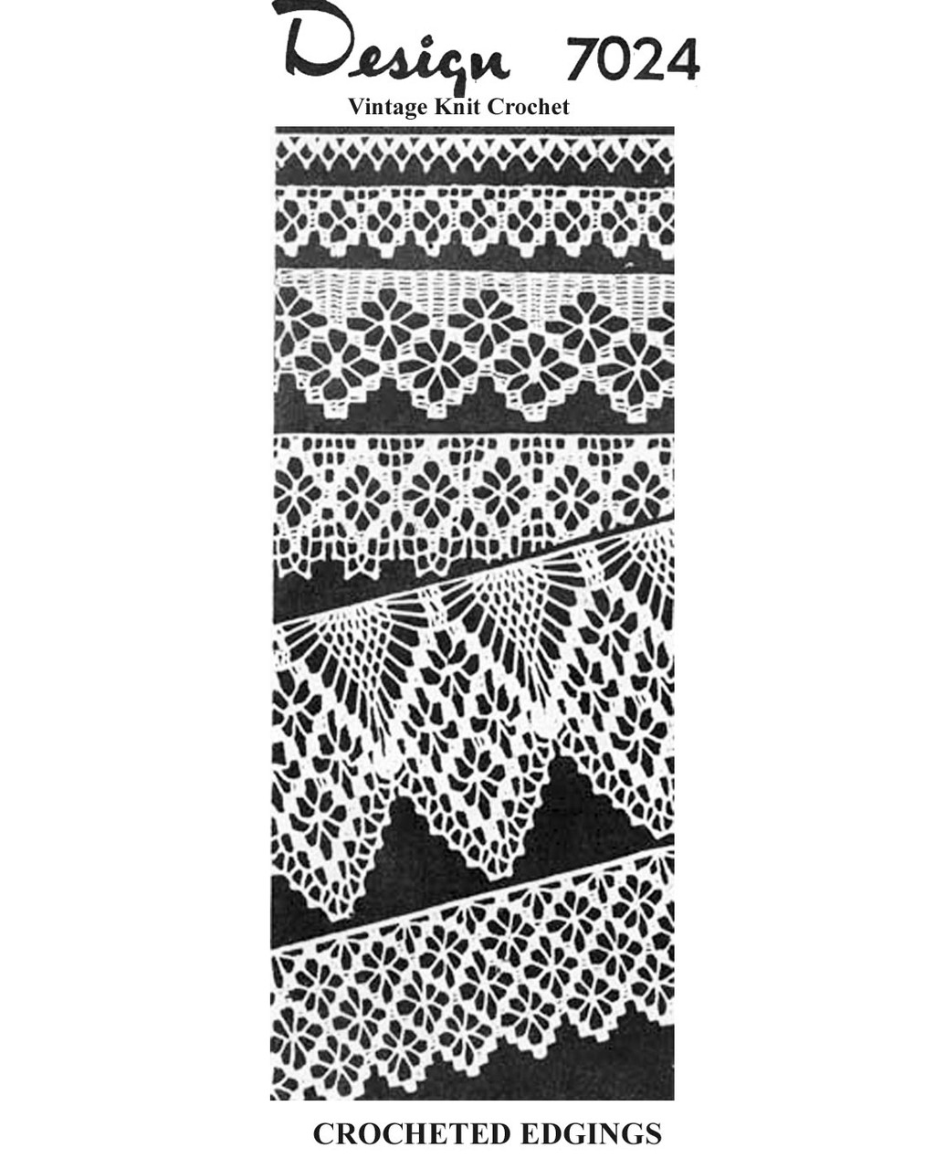 Vintage Crochet Edgings Pattern Design 7024
